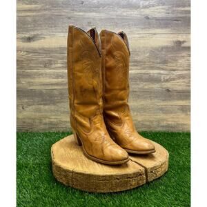 Dingo Women - Size 8 - Vintage Marbled Tan High Heeled Cowboy Boots Style 7316